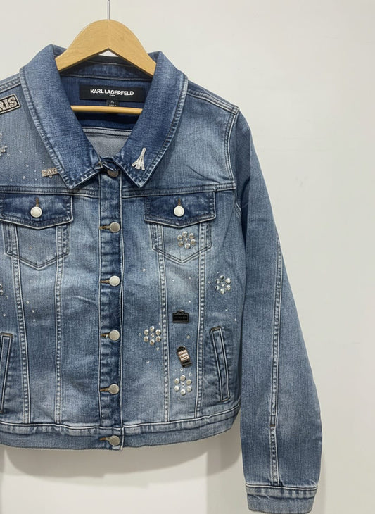 Women's Stylish Embellished Denim Jacket – Paris Inspired