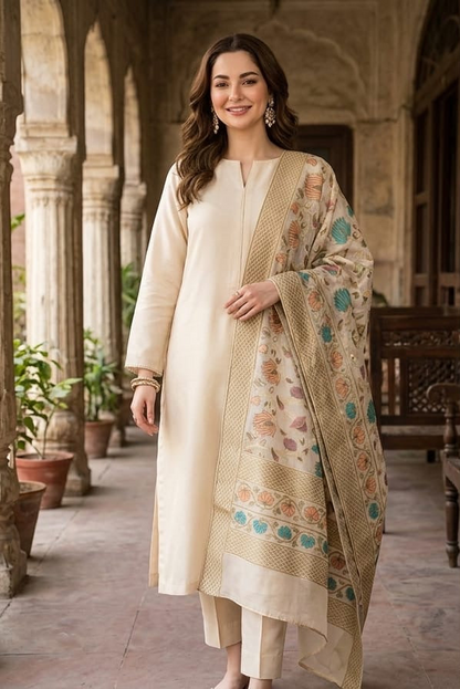 Premium Chanderi Silk Dupatta | Pure Chiffon | Premium Mellbury Resham Weaving | Dyeable | 2.5 Yards