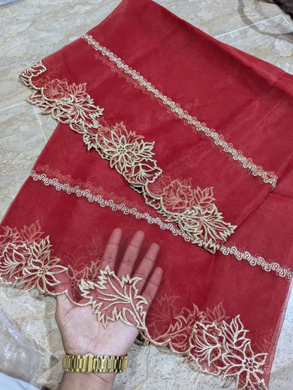 High Quality Polyester Coloured Organza Dupatta – Multiple Colours | Badar and Sons
